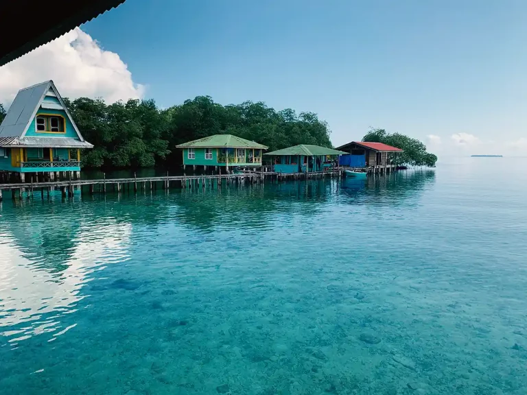 Beach huts on Colon, Bocas de Toro