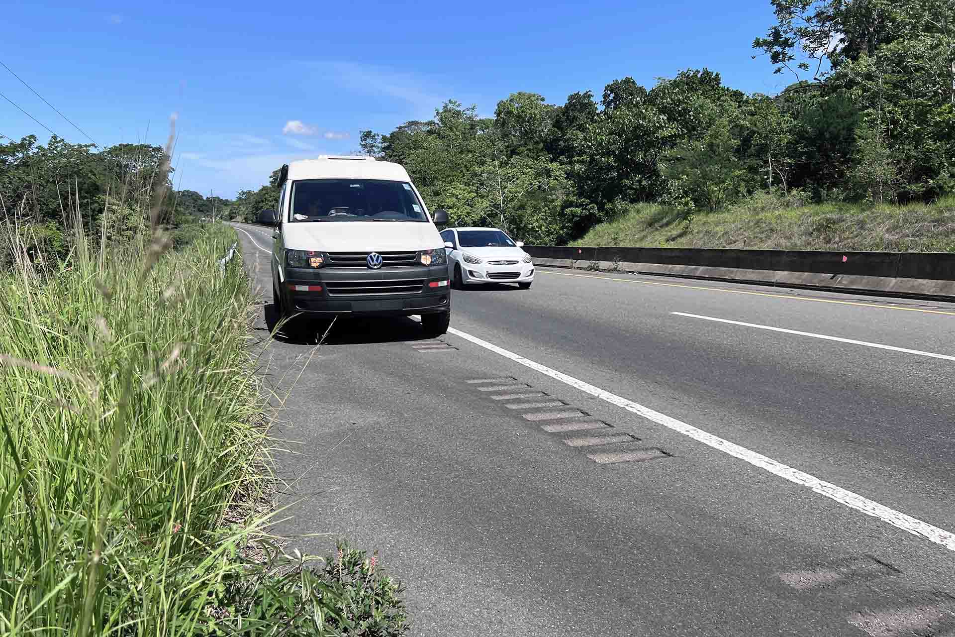 Driving in Panama on the Panamericana with a Morpho Van